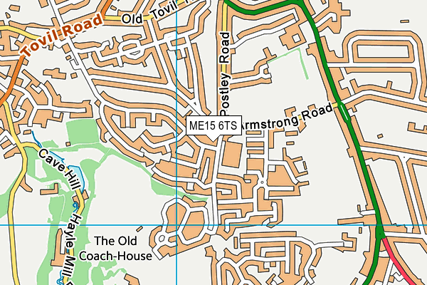 ME15 6TS map - OS VectorMap District (Ordnance Survey)