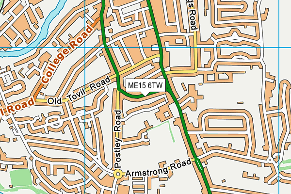 ME15 6TW map - OS VectorMap District (Ordnance Survey)