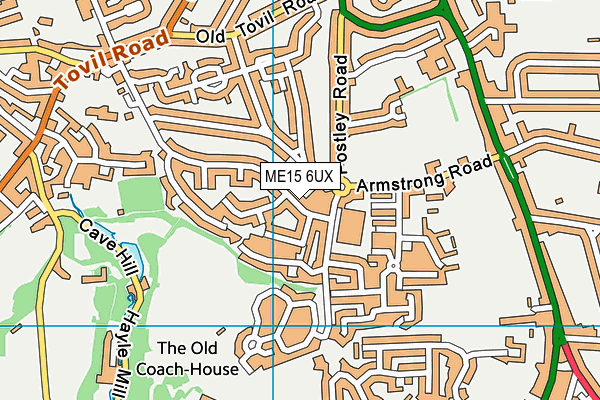 ME15 6UX map - OS VectorMap District (Ordnance Survey)