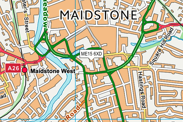 ME15 6XD map - OS VectorMap District (Ordnance Survey)