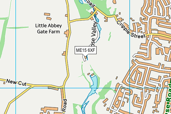 ME15 6XF map - OS VectorMap District (Ordnance Survey)