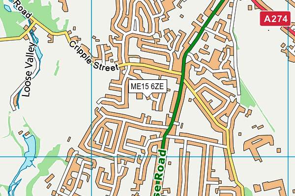 ME15 6ZE map - OS VectorMap District (Ordnance Survey)