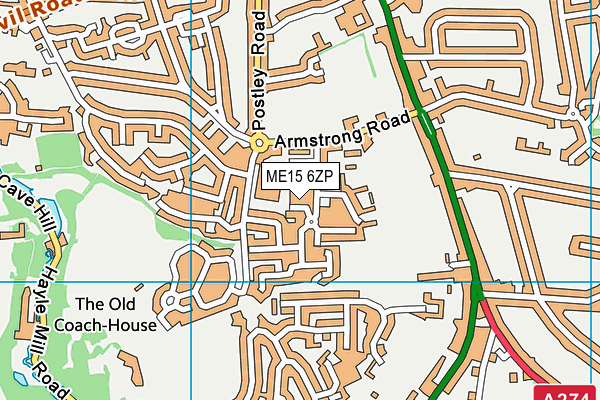 ME15 6ZP map - OS VectorMap District (Ordnance Survey)