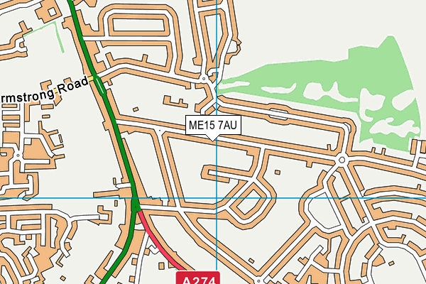 ME15 7AU map - OS VectorMap District (Ordnance Survey)
