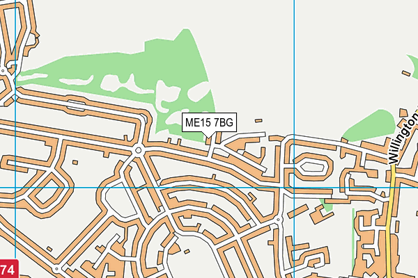 ME15 7BG map - OS VectorMap District (Ordnance Survey)