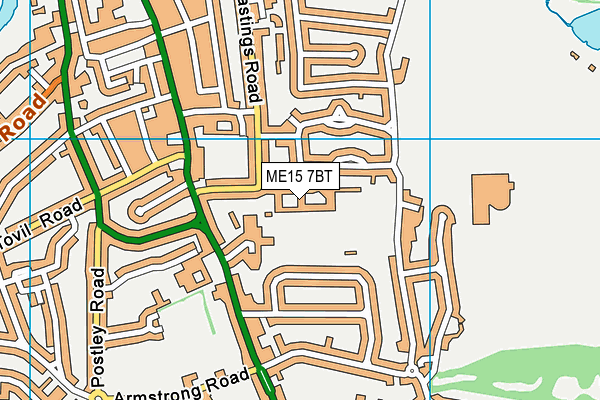 Maidstone Grammar School map (ME15 7BT) - OS VectorMap District (Ordnance Survey)