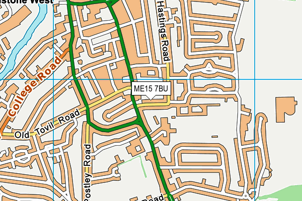 ME15 7BU map - OS VectorMap District (Ordnance Survey)