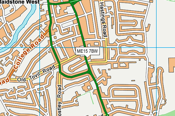 ME15 7BW map - OS VectorMap District (Ordnance Survey)