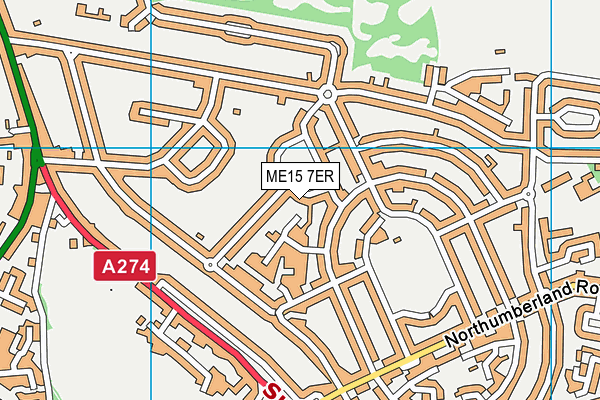 ME15 7ER map - OS VectorMap District (Ordnance Survey)