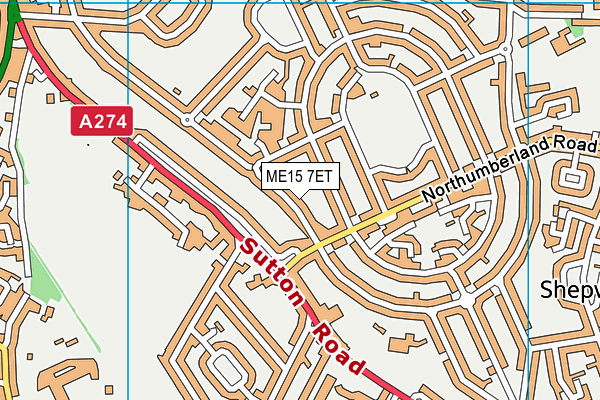 ME15 7ET map - OS VectorMap District (Ordnance Survey)