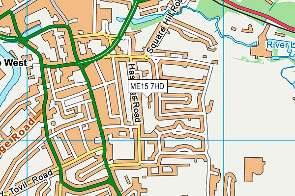 ME15 7HD map - OS VectorMap District (Ordnance Survey)