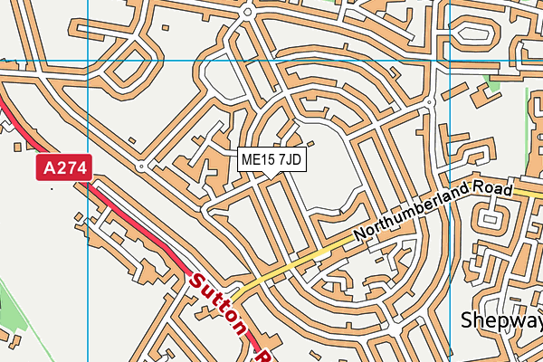ME15 7JD map - OS VectorMap District (Ordnance Survey)