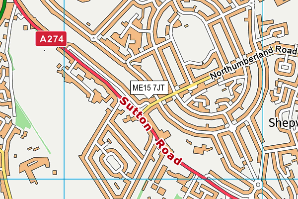 ME15 7JT map - OS VectorMap District (Ordnance Survey)