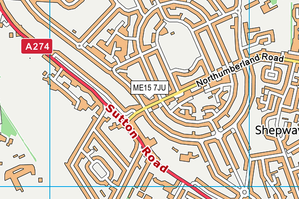 ME15 7JU map - OS VectorMap District (Ordnance Survey)