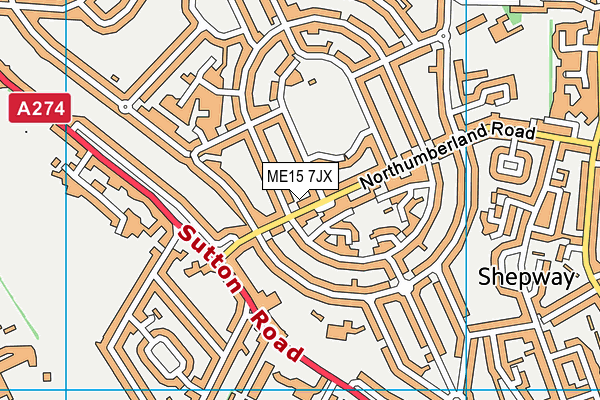 ME15 7JX map - OS VectorMap District (Ordnance Survey)