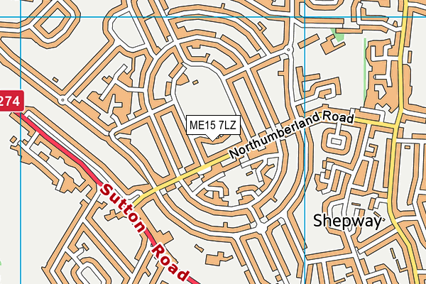 ME15 7LZ map - OS VectorMap District (Ordnance Survey)