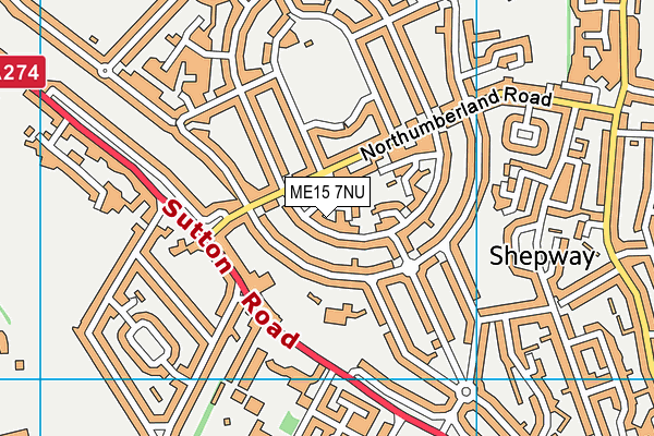 ME15 7NU map - OS VectorMap District (Ordnance Survey)