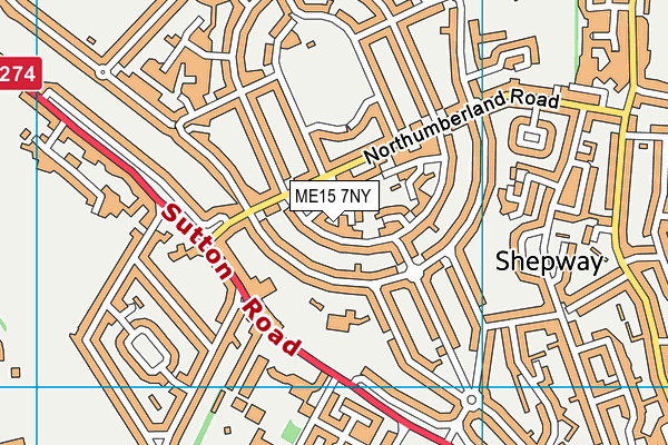 ME15 7NY map - OS VectorMap District (Ordnance Survey)