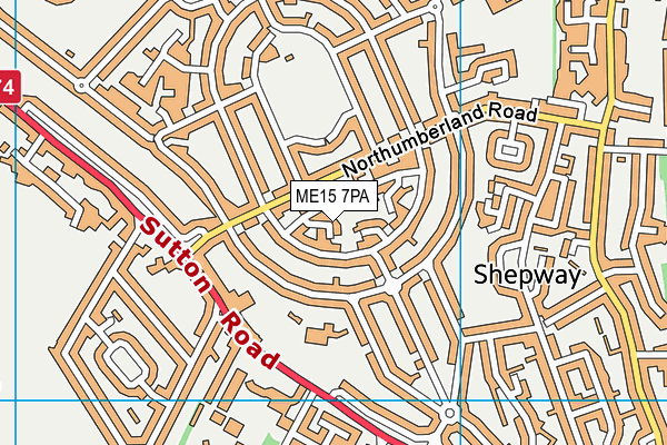 ME15 7PA map - OS VectorMap District (Ordnance Survey)