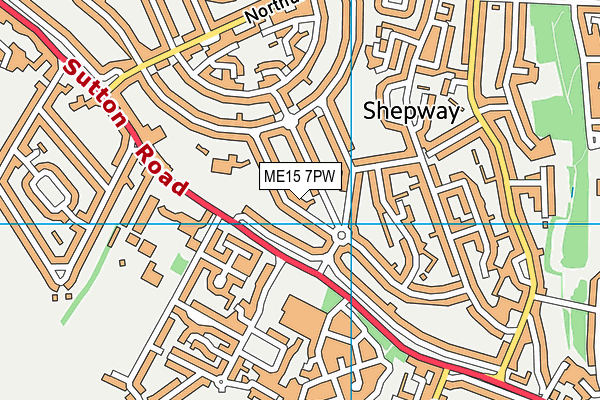 ME15 7PW map - OS VectorMap District (Ordnance Survey)