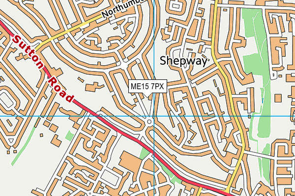 ME15 7PX map - OS VectorMap District (Ordnance Survey)