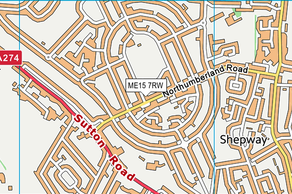 ME15 7RW map - OS VectorMap District (Ordnance Survey)