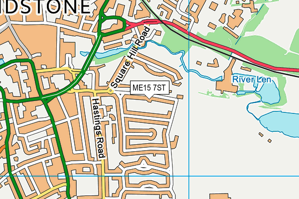 ME15 7ST map - OS VectorMap District (Ordnance Survey)