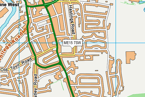 ME15 7SW map - OS VectorMap District (Ordnance Survey)