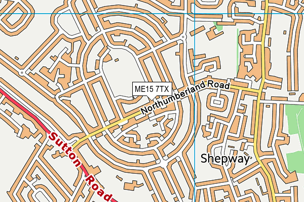 ME15 7TX map - OS VectorMap District (Ordnance Survey)
