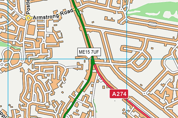 ME15 7UF map - OS VectorMap District (Ordnance Survey)