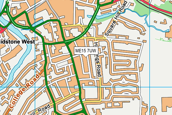 ME15 7UW map - OS VectorMap District (Ordnance Survey)