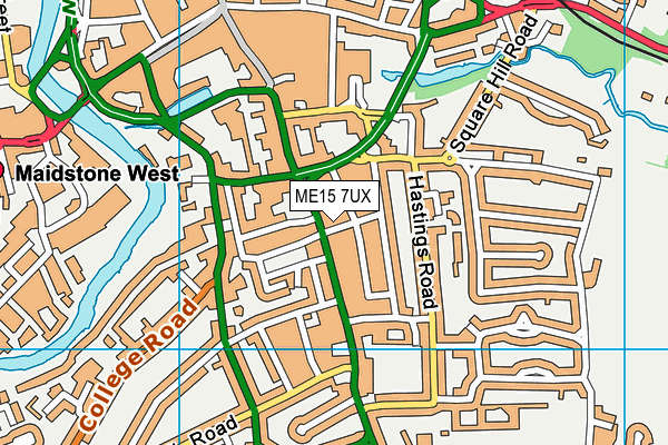 ME15 7UX map - OS VectorMap District (Ordnance Survey)