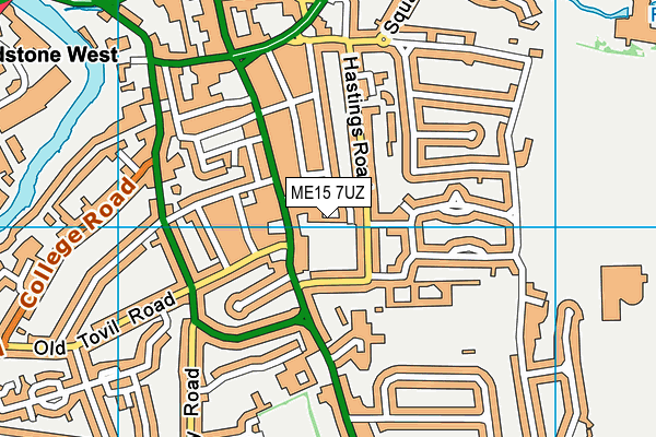 ME15 7UZ map - OS VectorMap District (Ordnance Survey)