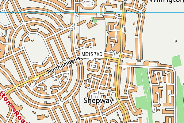ME15 7XD map - OS VectorMap District (Ordnance Survey)