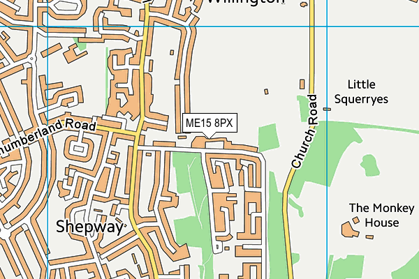 ME15 8PX map - OS VectorMap District (Ordnance Survey)
