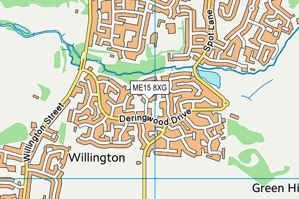 ME15 8XG map - OS VectorMap District (Ordnance Survey)