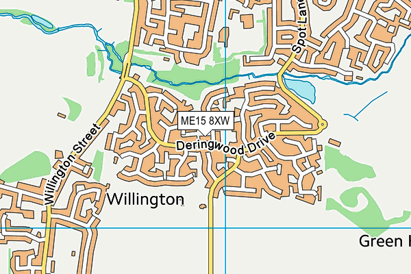 ME15 8XW map - OS VectorMap District (Ordnance Survey)