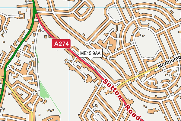 ME15 9AA map - OS VectorMap District (Ordnance Survey)