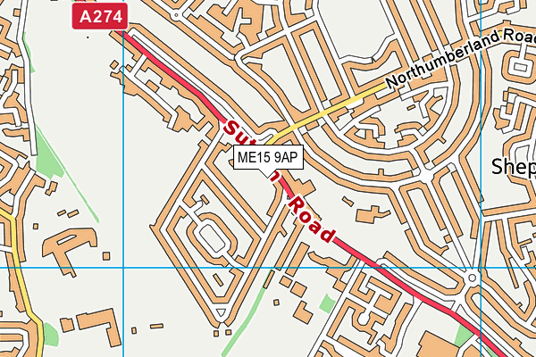 ME15 9AP map - OS VectorMap District (Ordnance Survey)