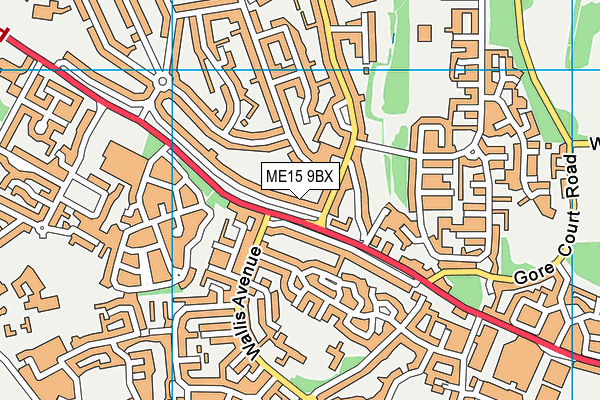ME15 9BX map - OS VectorMap District (Ordnance Survey)
