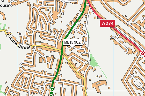 ME15 9UZ map - OS VectorMap District (Ordnance Survey)