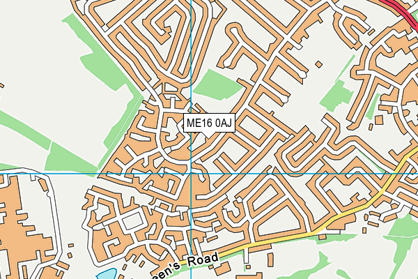 ME16 0AJ map - OS VectorMap District (Ordnance Survey)