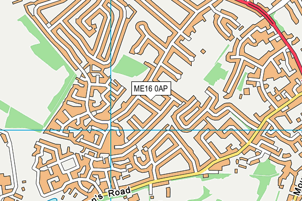 ME16 0AP map - OS VectorMap District (Ordnance Survey)