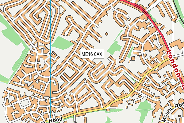 ME16 0AX map - OS VectorMap District (Ordnance Survey)