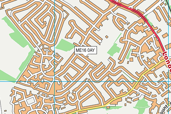 ME16 0AY map - OS VectorMap District (Ordnance Survey)
