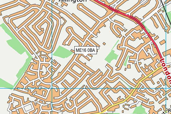 ME16 0BA map - OS VectorMap District (Ordnance Survey)