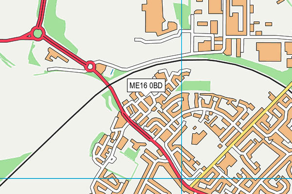 ME16 0BD map - OS VectorMap District (Ordnance Survey)
