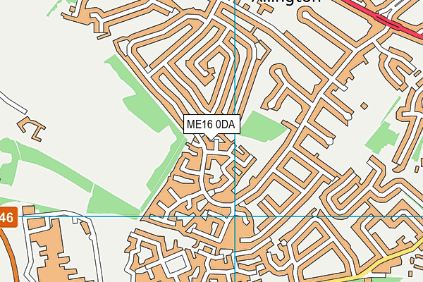 ME16 0DA map - OS VectorMap District (Ordnance Survey)