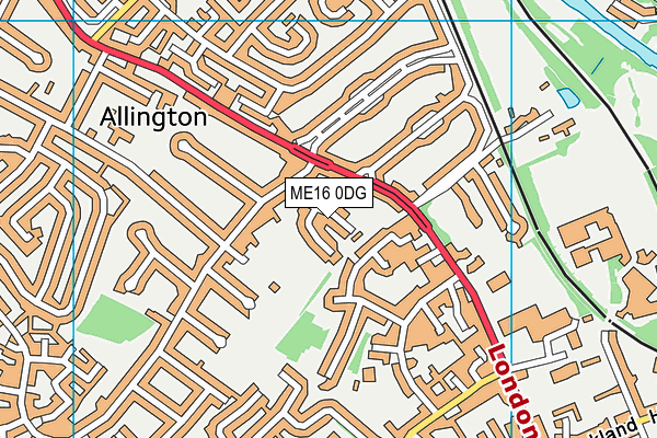 ME16 0DG map - OS VectorMap District (Ordnance Survey)
