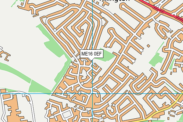 ME16 0EF map - OS VectorMap District (Ordnance Survey)